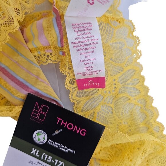 No Boundaries 4-Pack Underwear Micro Lace Multi-Color Thong Panties Size XL NWT - Picture 11 of 15